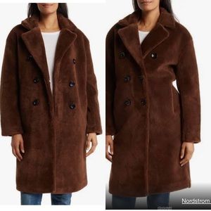 Rebecca Minkoff Faux Shearling Double Breasted Coat